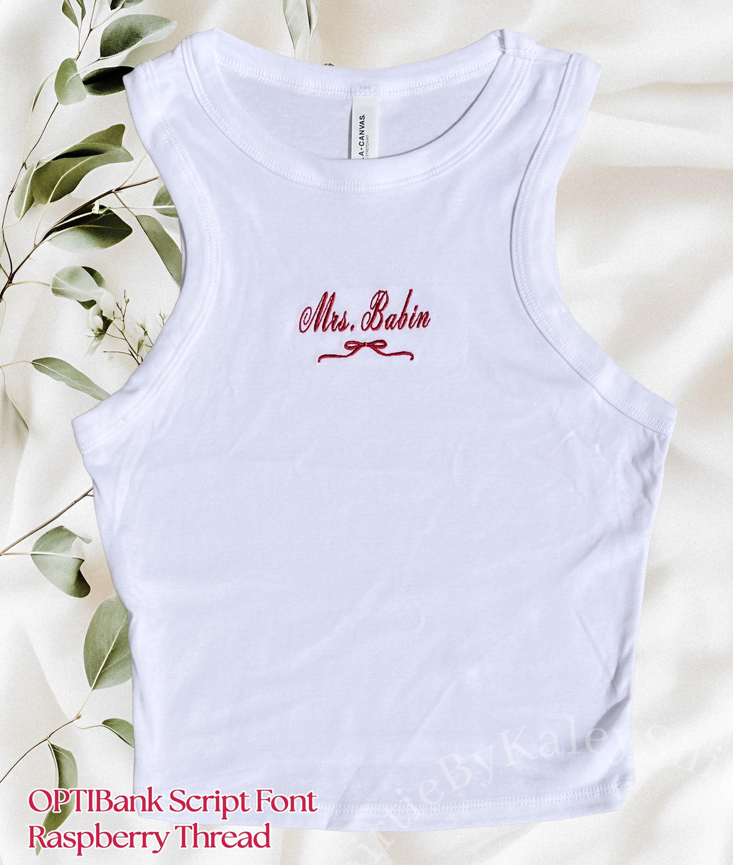 Custom Embroidered Racerback Tank Top Custom Summer Top Personalized Bridal Party Shirt Bachelorette Outfit Idea Hers Gift Bach Party Gifts