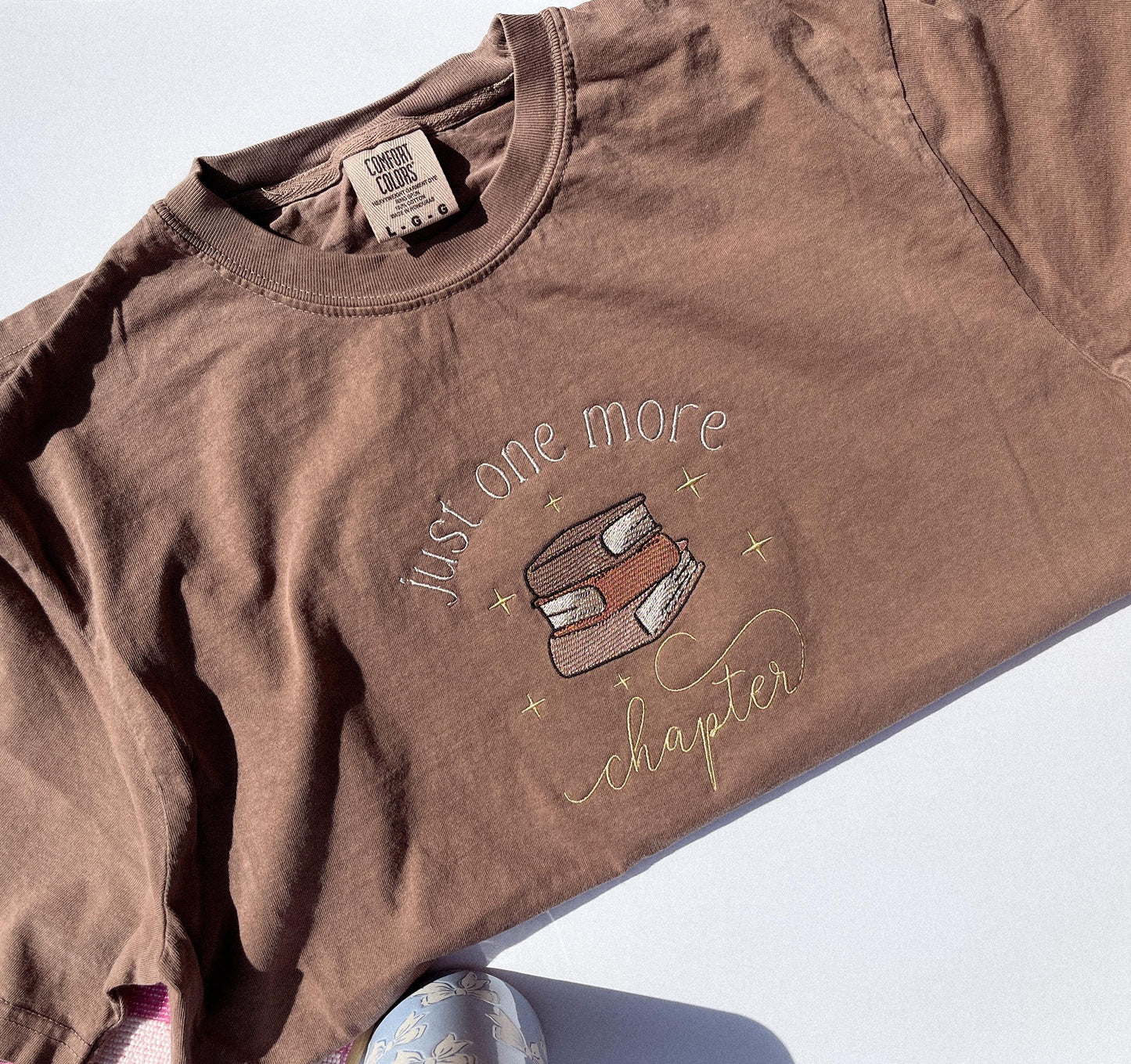 One More Chapter Embroidered Comfort Colors® T-Shirt Book Lover Tshirt Book Nerd Tee Bookworm T-shirt Booktok Tshirt Bookish Gift 4 Booknerd