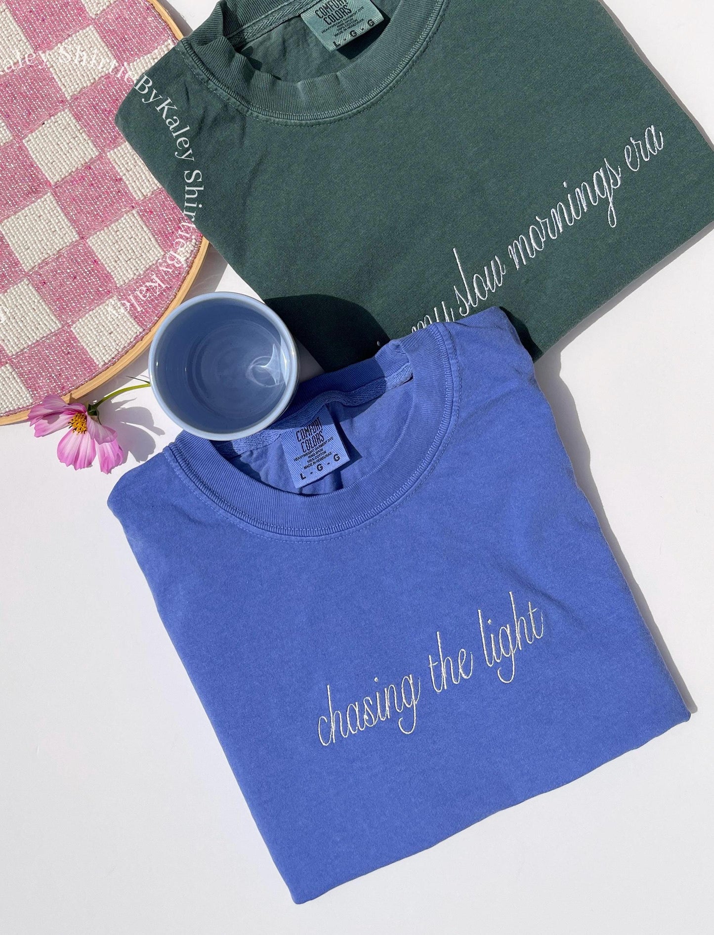 Custom Embroidered Comfort Colors Tshirt Custom Embroidered Tshirt Embroidered Tee Custom Tshirt, Embroidered Gifts Mother's Day Gifts