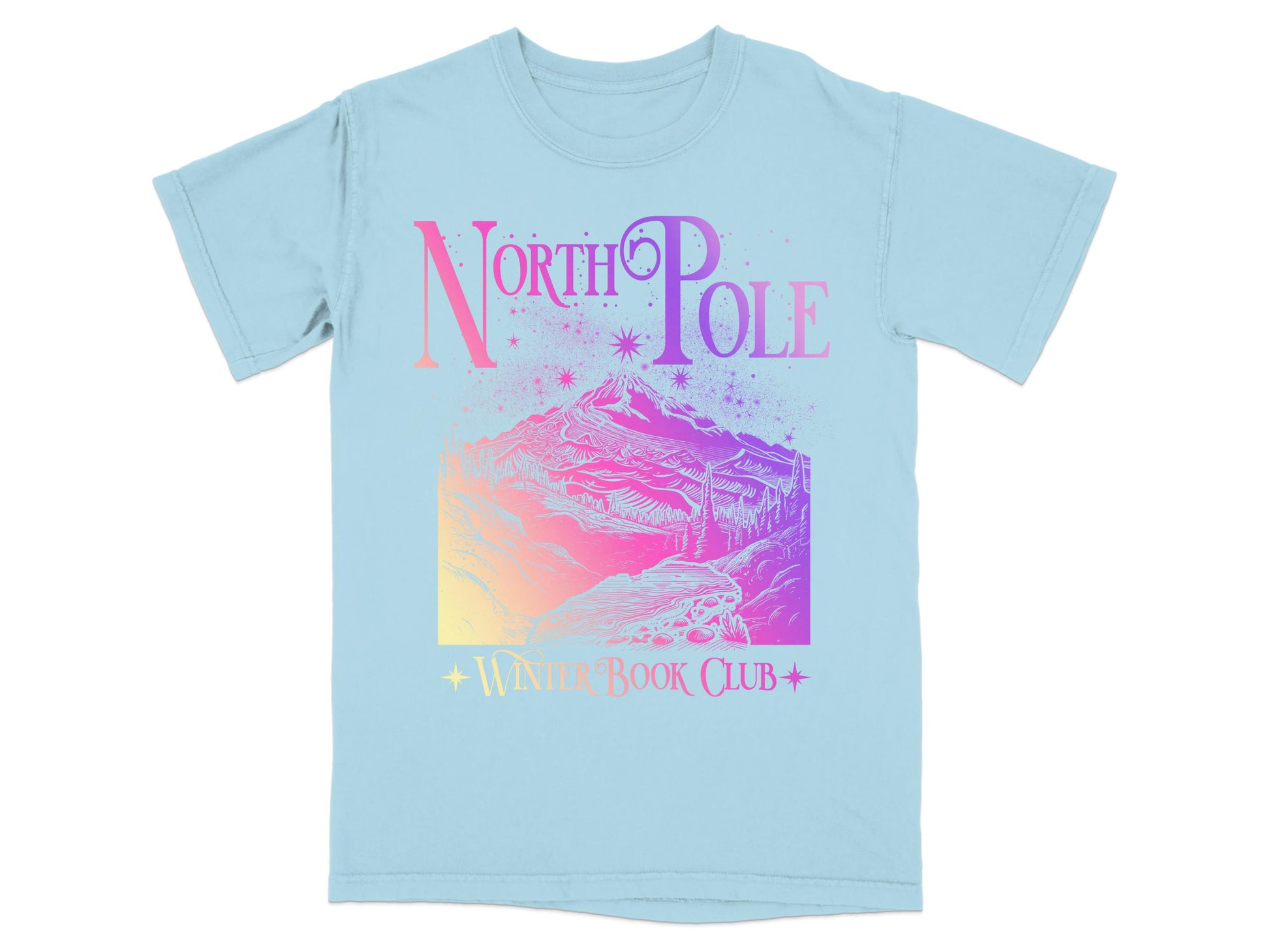 North Pole Winter Book Club T-shirt Baby Blue