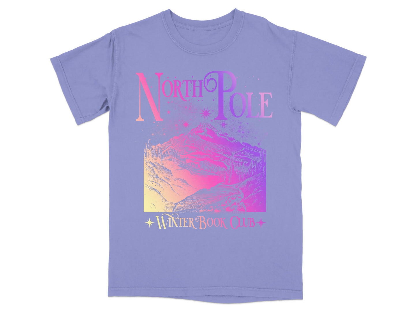 North Pole Winter Book Club T-shirt Violet