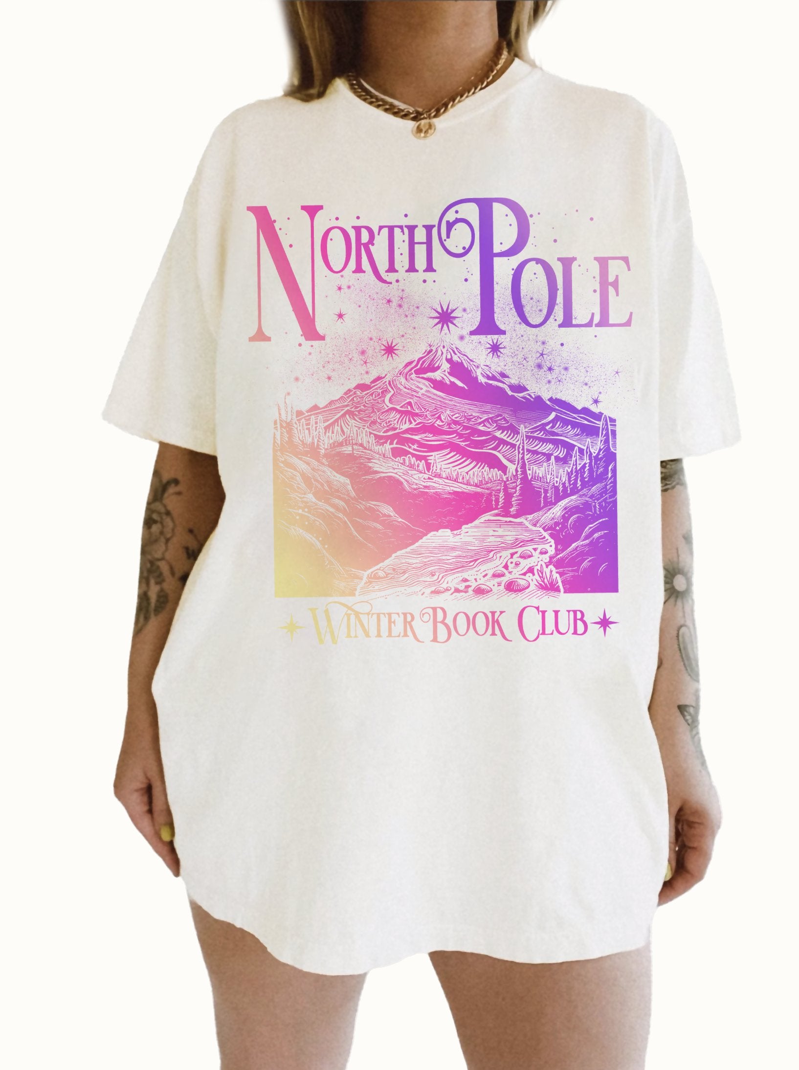 North Pole Winter Book Club T-shirt White