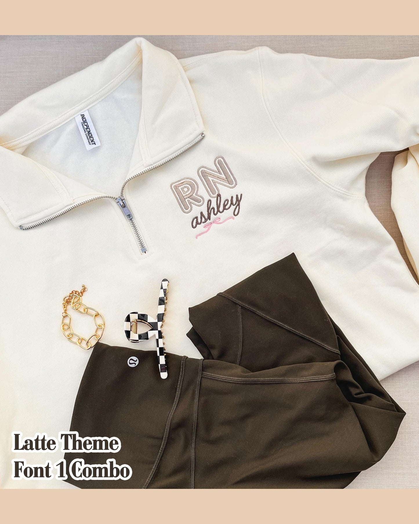 Embroidered RN 1/4 Zip Sweatshirt: Nursing Student Gift