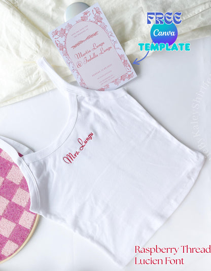Mrs Top Embroidered Spaghetti Strap Tank Top Mrs. Tank Bride T-Shirt Bridal Shower Gift, Engagement Gift Bridal Tank Top Mrs. Crop Tee Gifts