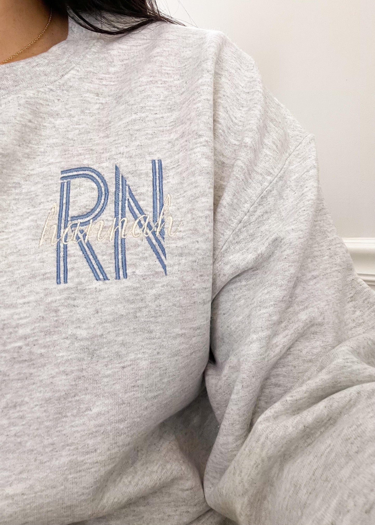 Custom Embroidered Nurse Sweatshirt: Nursing School Gift