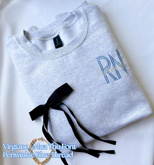 Custom Embroidered Nurse Sweatshirt: Nursing School Gift