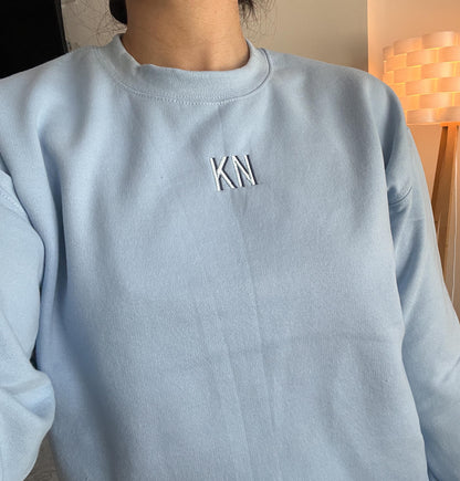 Embroidered Block Initial Sweatshirt: Custom Preppy Monogram