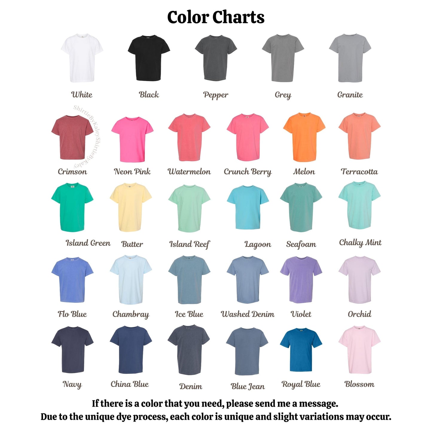 Comfort Colors® Youth Embroidered Name Tee – Custom Kids Shirt, Personalized Toddler T-Shirt, Back to School Gift