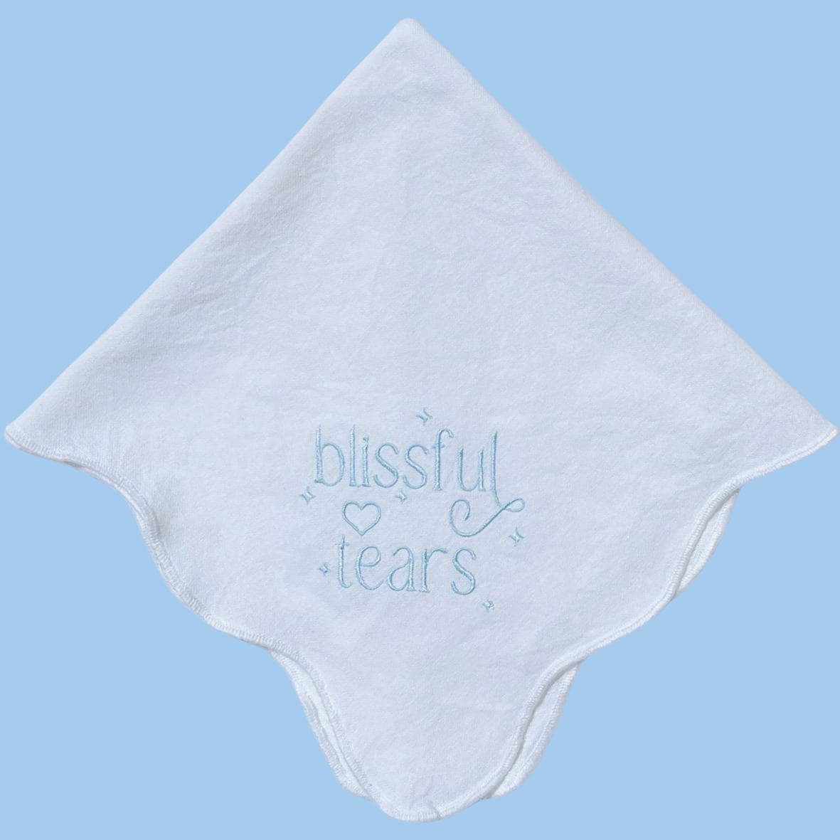 Something Blue Custom Scallop Napkins Wedding Napkin Name Embroidery Custom Logo Embroidery Wedding Family Gatherings gift Personalized Gift