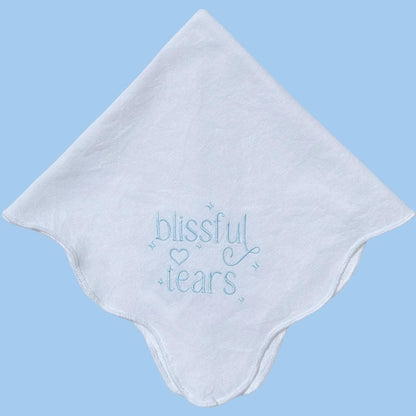 Something Blue Custom Scallop Napkins Wedding Napkin Name Embroidery Custom Logo Embroidery Wedding Family Gatherings gift Personalized Gift