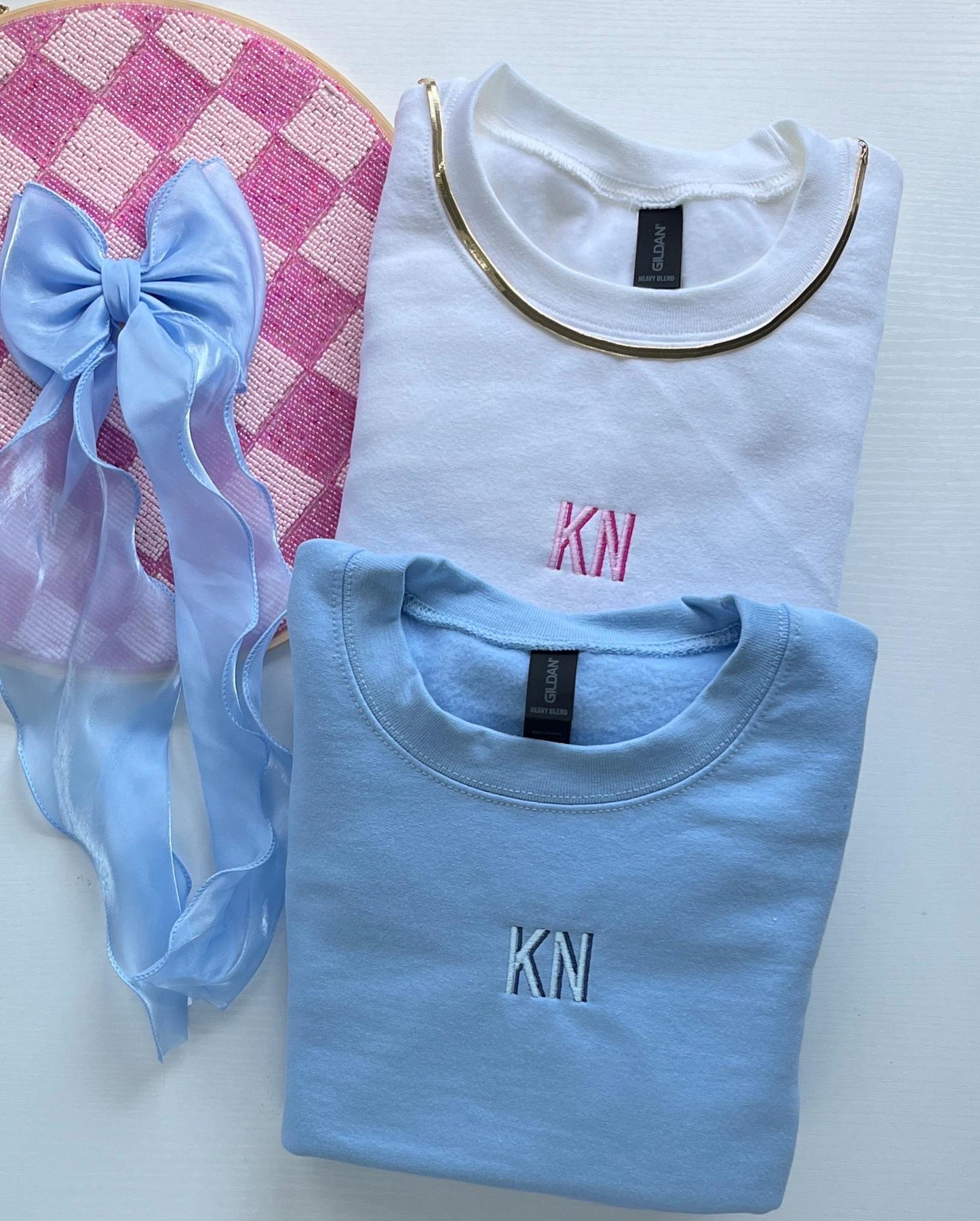 Embroidered Block Initial Sweatshirt: Custom Preppy Monogram