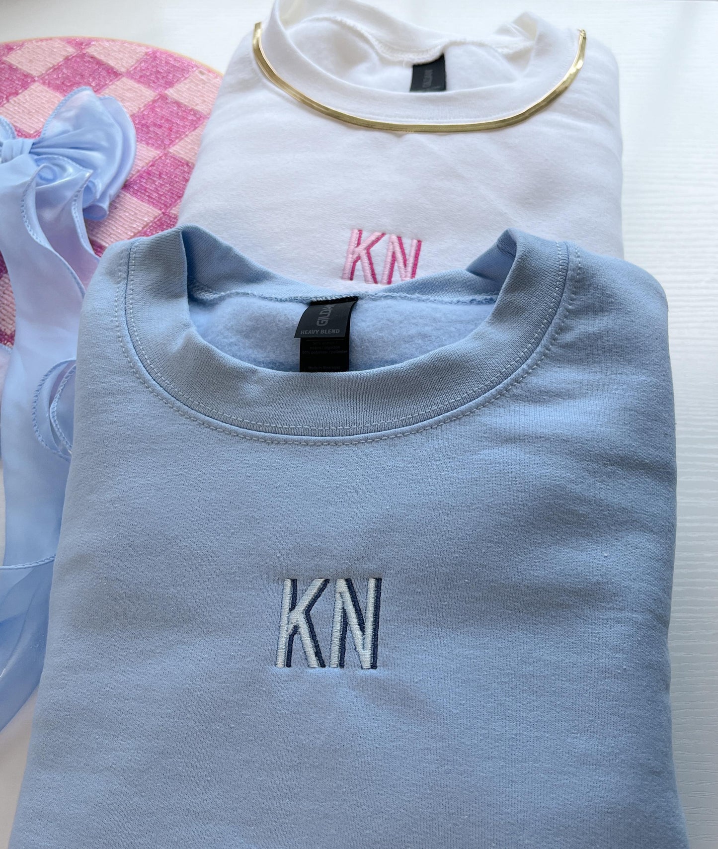 Embroidered Block Initial Sweatshirt: Custom Preppy Monogram