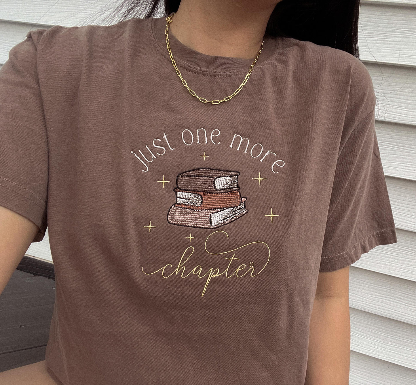 One More Chapter Embroidered Comfort Colors® T-Shirt Book Lover Tshirt Book Nerd Tee Bookworm T-shirt Booktok Tshirt Bookish Gift 4 Booknerd