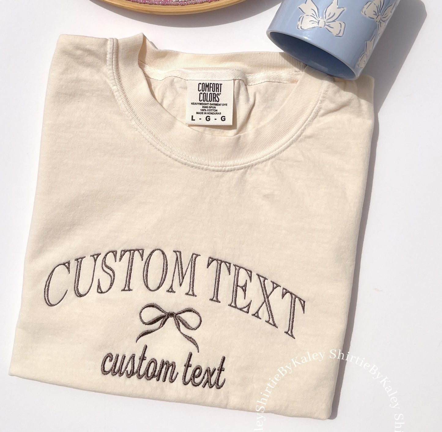Comfort Colors® Varsity T-shirt Personalized Embroidered T-shirt Trendy College Style, Custom Sweatshirts Custom University Style Shirts