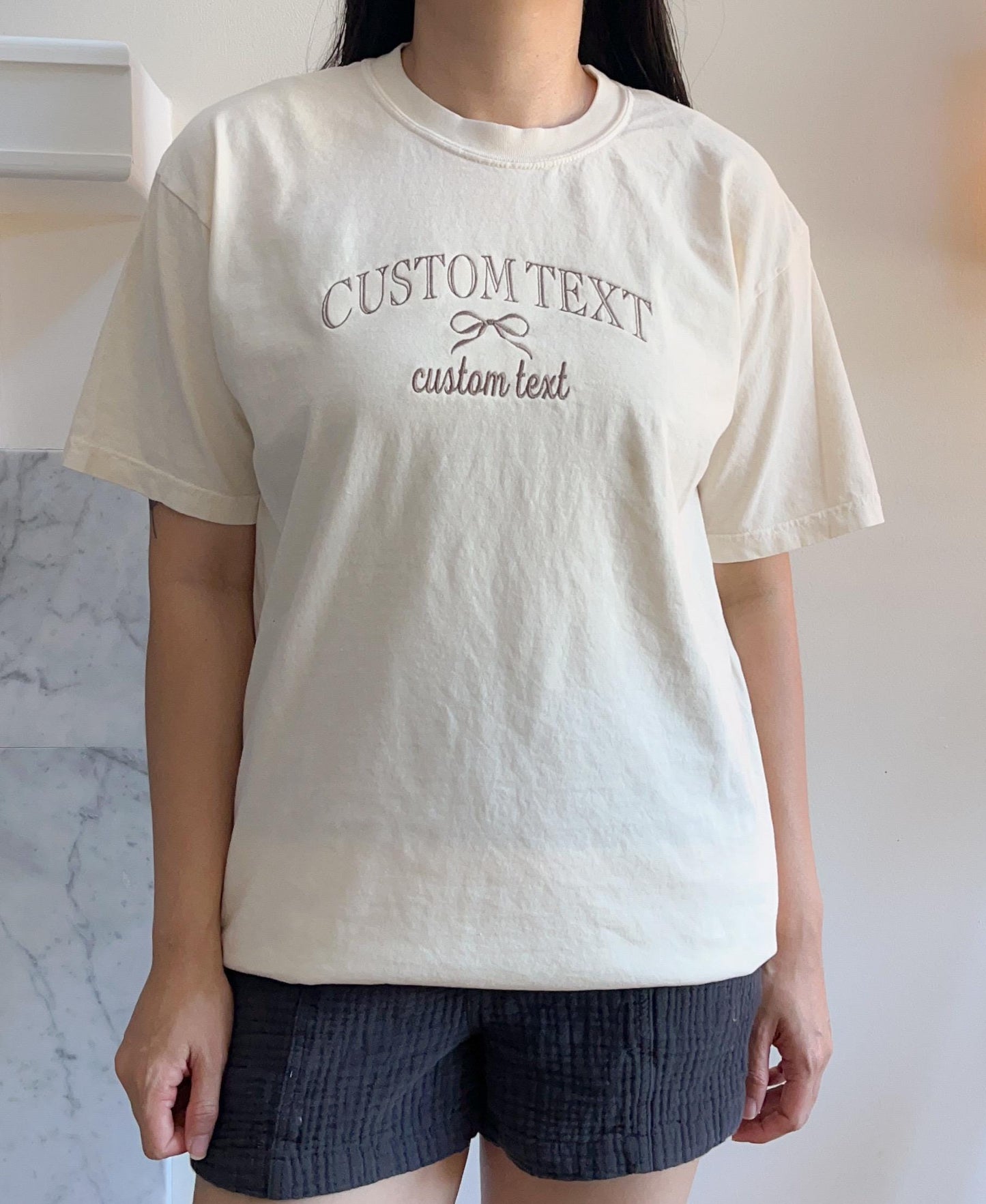 Comfort Colors® Varsity T-shirt Personalized Embroidered T-shirt Trendy College Style, Custom Sweatshirts Custom University Style Shirts