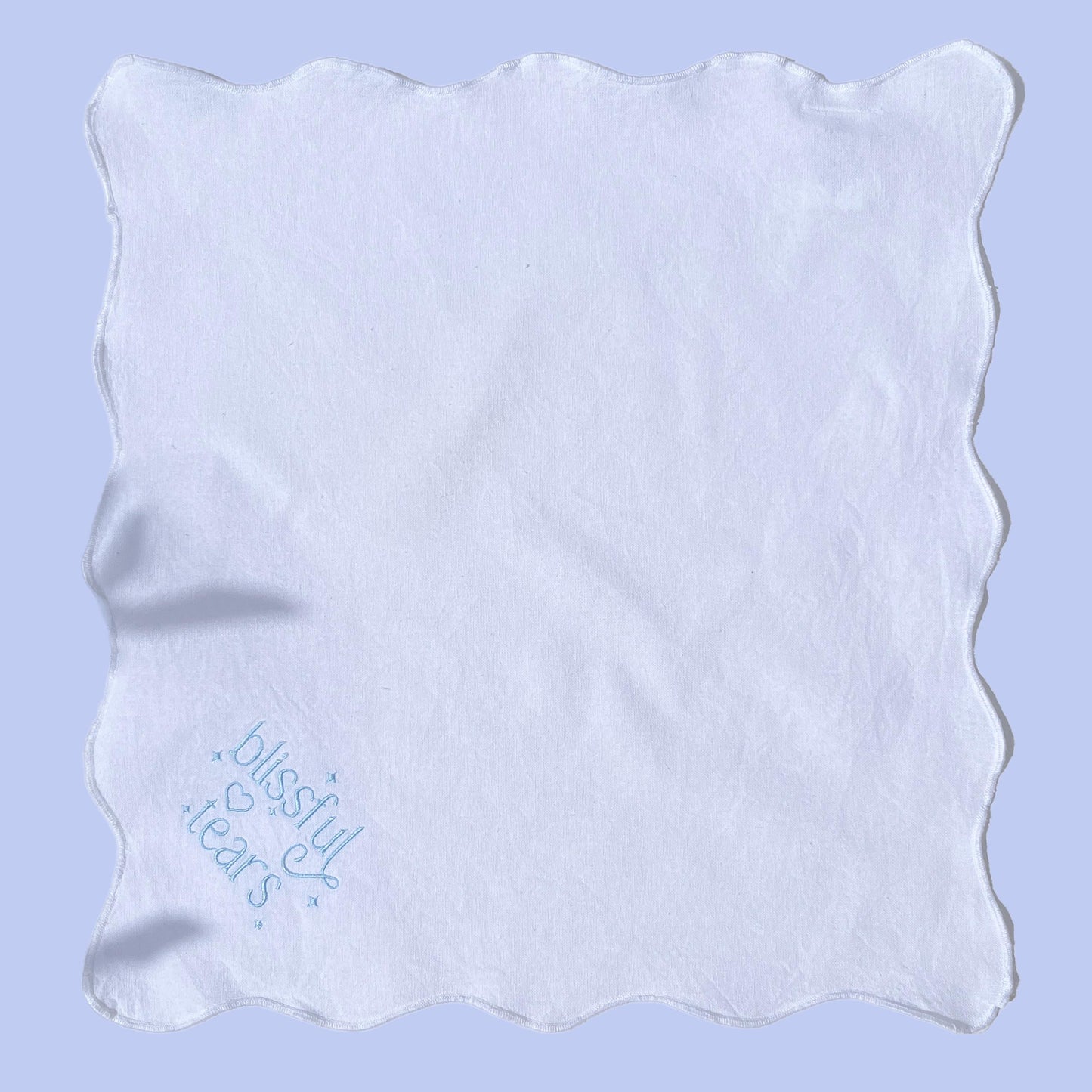 Something Blue Custom Scallop Napkins Wedding Napkin Name Embroidery Custom Logo Embroidery Wedding Family Gatherings gift Personalized Gift