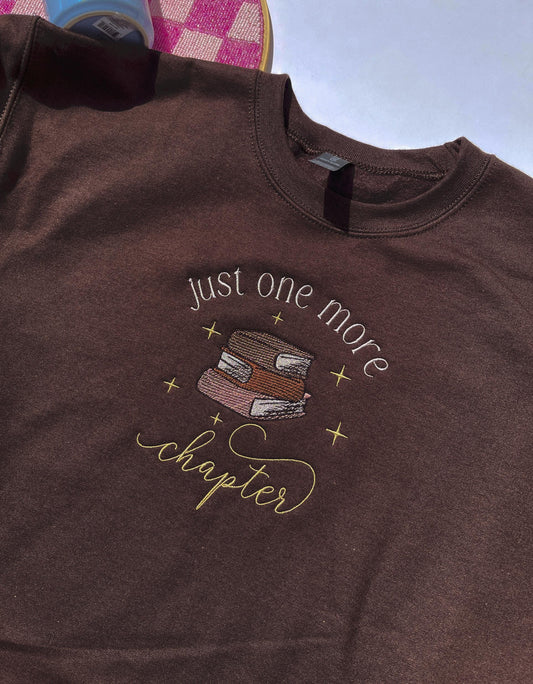 Embroidered Book Lover Sweatshirt: Cozy Autumn Coffee Shirt