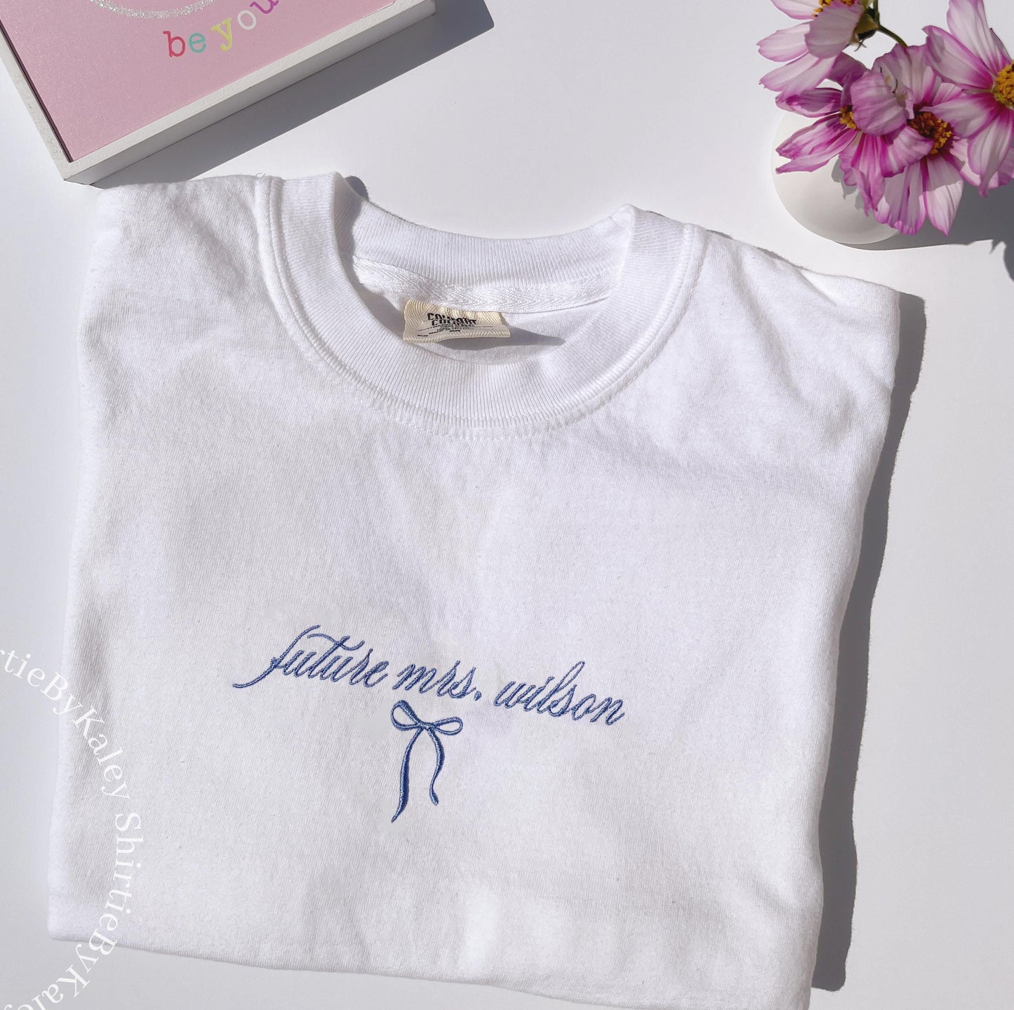 Embroidered Future Mrs. Shirt Comfort Colors Coquette Bachelorette Party Custom Future Mrs. Shirt Engagement Gift Custom Fiancee Gift
