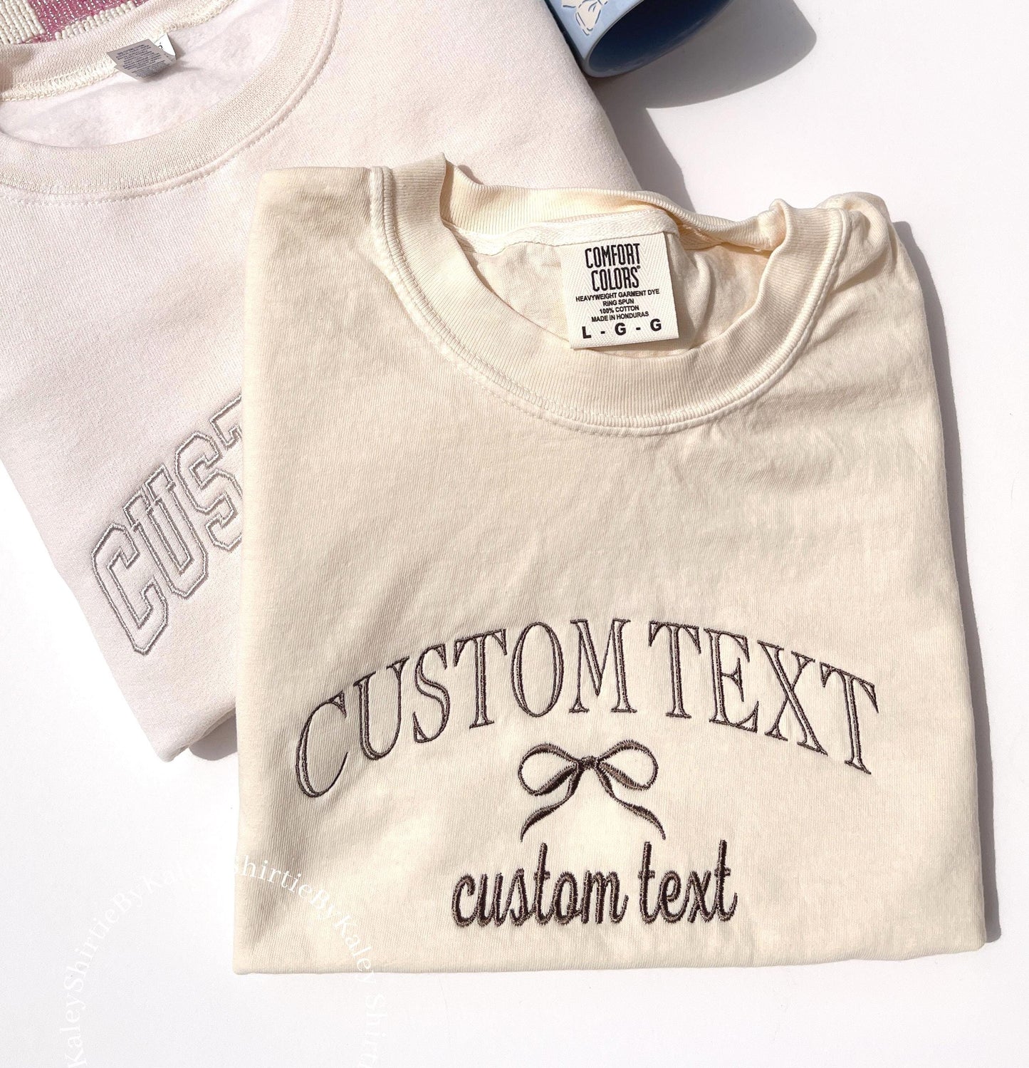 Comfort Colors® Varsity T-shirt Personalized Embroidered T-shirt Trendy College Style, Custom Sweatshirts Custom University Style Shirts