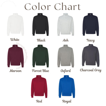 Personalized Embroidered Sports Team Quarter Zip Sweatshirt Custom Team Spirt Sweater Custom School Sweater College Team Sports Mascot Bow