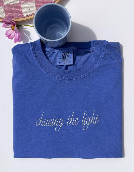 Royal Blue Comfort Colors Tshirt Custom Embroidered Tshirt Embroidered Tee Custom Tshirt Embroidered Gifts Mother's Day Gifts Custom Tee