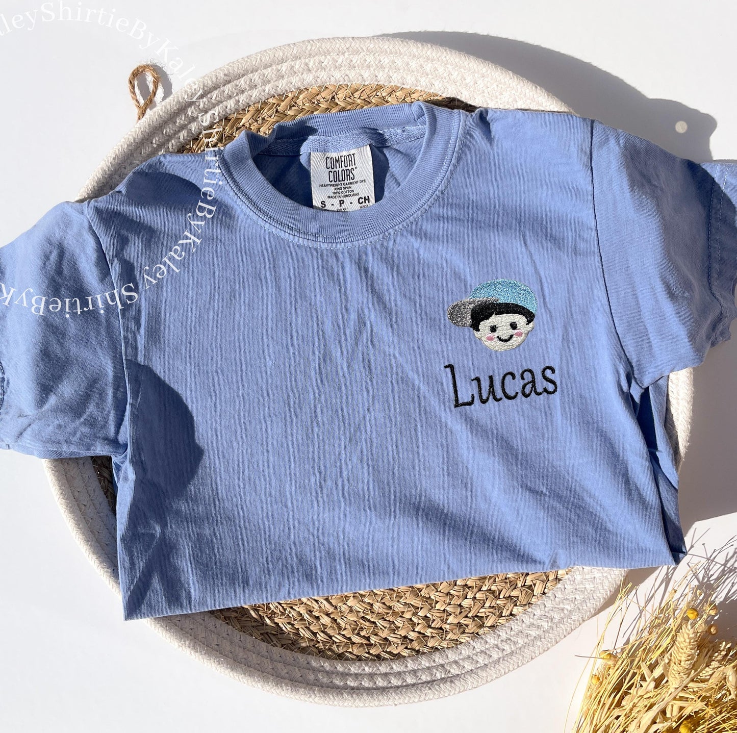 Comfort Colors® Youth Embroidered Name Tee – Custom Kids Shirt, Personalized Toddler T-Shirt, Back to School Gift