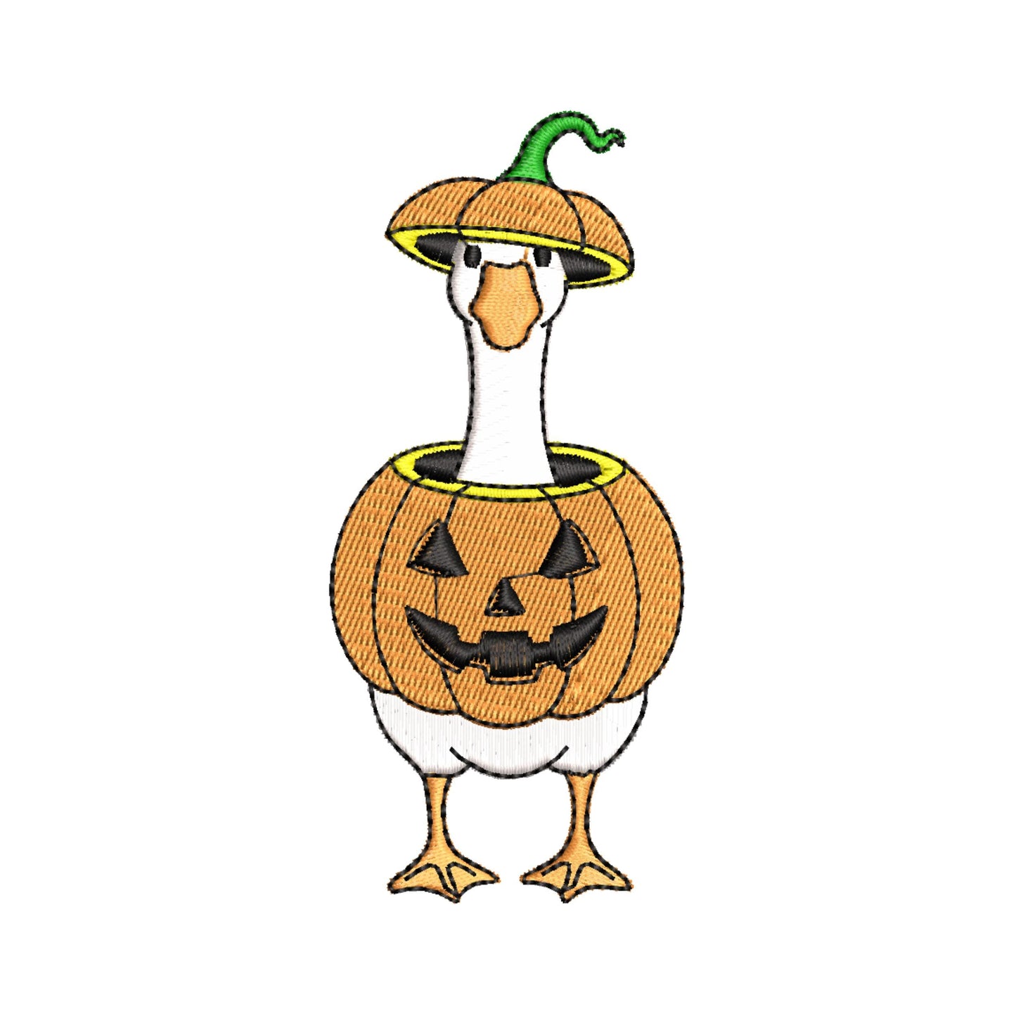 Spooky Funny Goose Embroidery Design Halloween Goose Pumpkin Embroidery Design Ghost Duck Embroidery Design Ghost Goose Embroidery Design