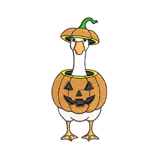 Spooky Funny Goose Embroidery Design Halloween Goose Pumpkin Embroidery Design Ghost Duck Embroidery Design Ghost Goose Embroidery Design
