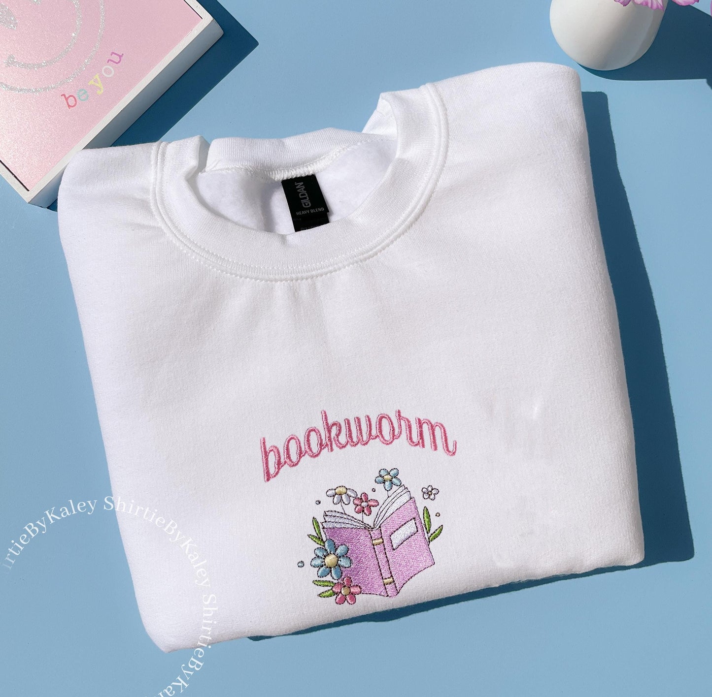 Embroidered Bookworm Sweatshirt Embroidered Book Lover Sweatshirt for Book Club Gift Book Lover Gift 4 Booktoker Booknerd Booktok Sweater