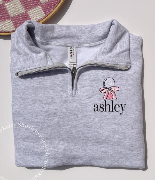 Custom RN Sweatshirt Embroidered Nurse Quarter Zip Personalized RN Half Zip Pullover Nursing Student Registered Nurse Gift Custom Nurse Name