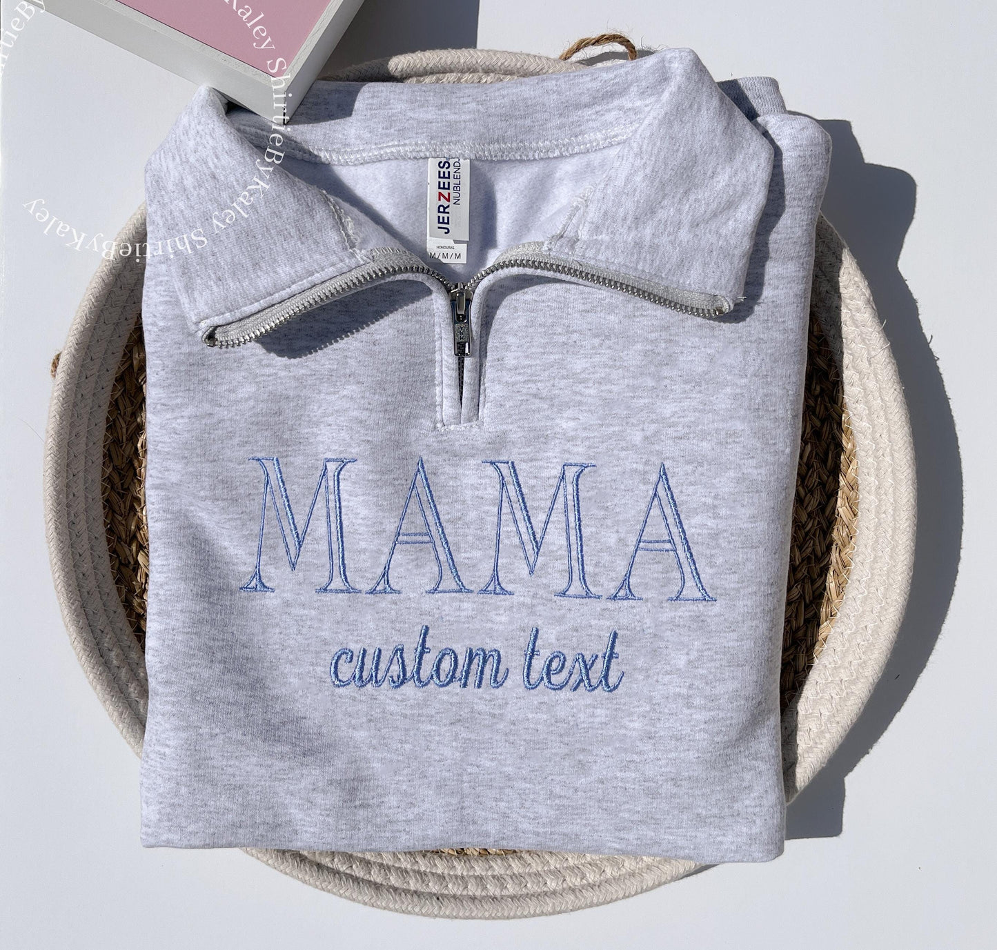 Mama Sweatshirt, Embroidered Mama Shirt, New Mom Gift, Mother's Day Gift, Birthday Gift for Mom, Mama Pullover, Quarter Zip Mama Sweatshirt