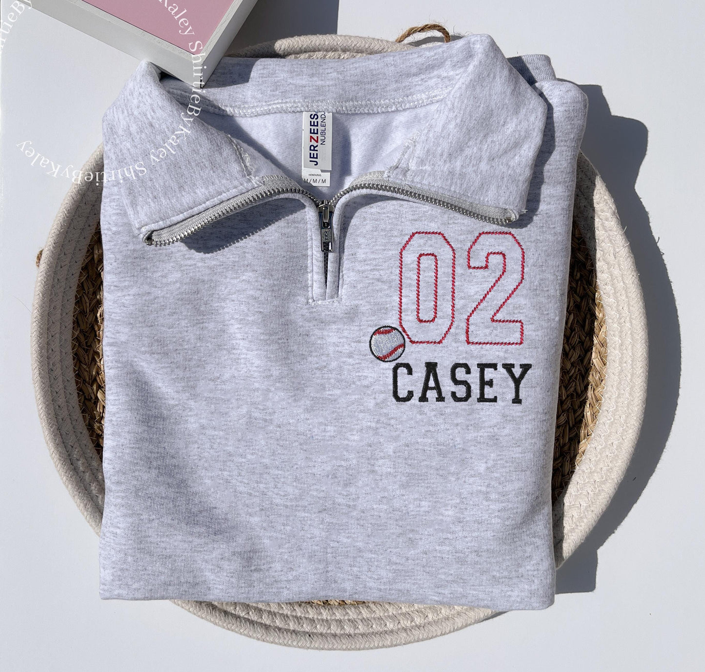 Embroidered Baseball Mom Half Zip Custom Embroidered Pullover Team Number Sweater Personalized Baseball Mom Embroider Gift Custom Kid Name