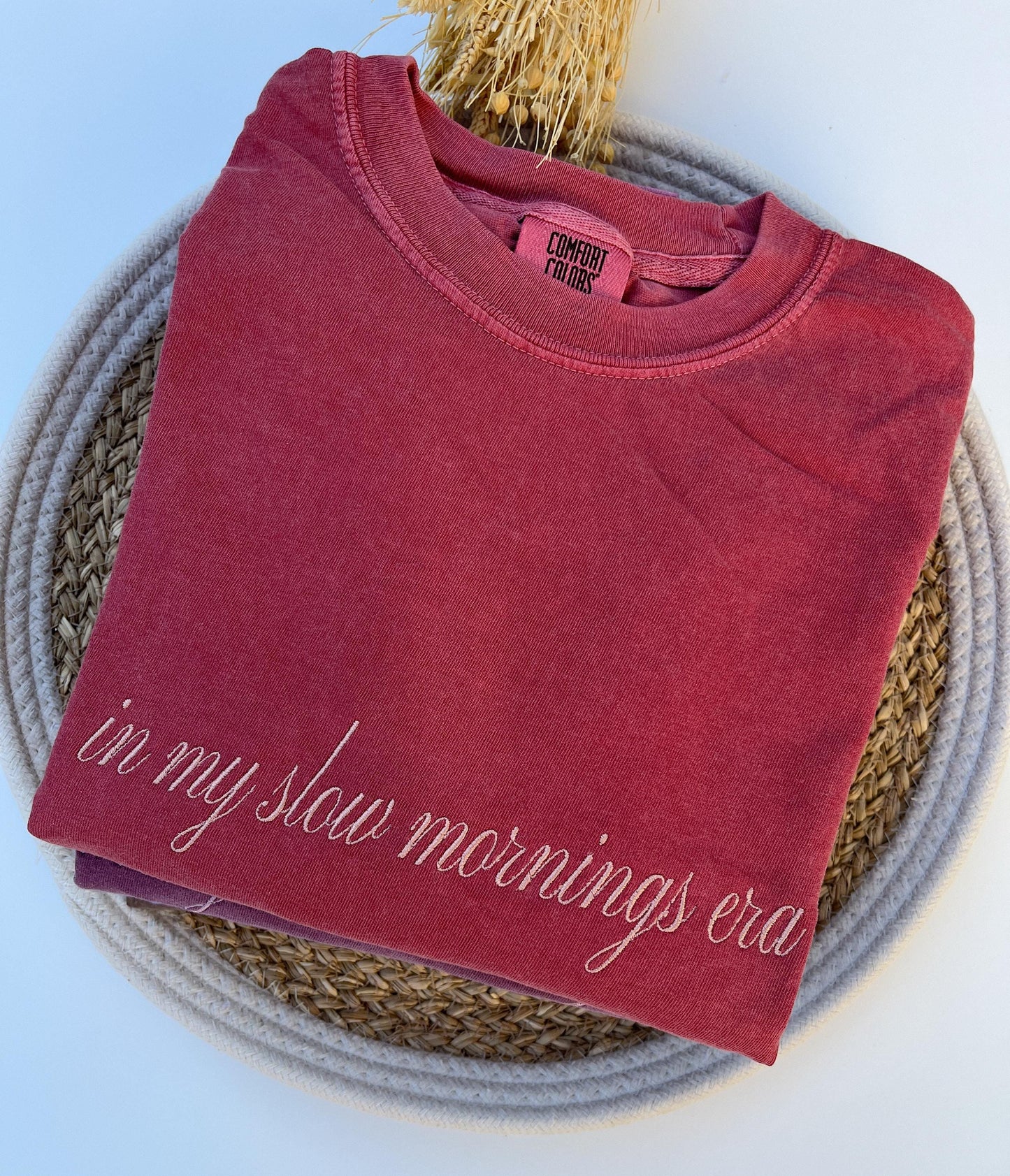 Embroidered Custom Comfort Colors Long Sleeve Tee Custom Your Text Embroidered Soft Long Sleeved Tee Personalized Text Long Sleeve Top
