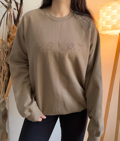 Custom Embroidered Nurse sweatshirt Brown Custom Sweatshirt Oversized Sweater Gift For Mom Medical Assistant Embroidered Sweatshirt RN Gift