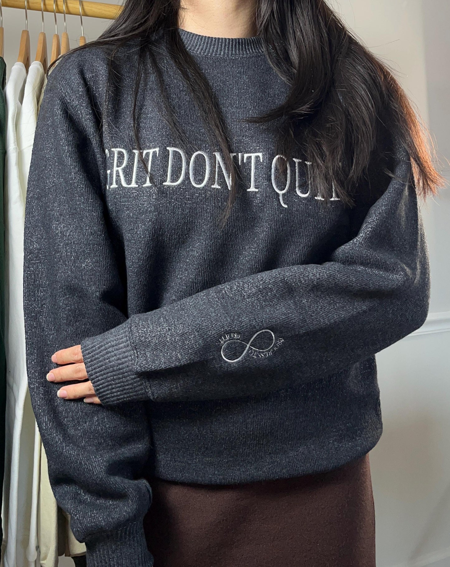 Custom Business Logo Knit Fleece Pullover Nantucket Sweatshirt Custom Embroidered Knit Sweatshirt Custom Sleeve Office Knit Sweatshirt