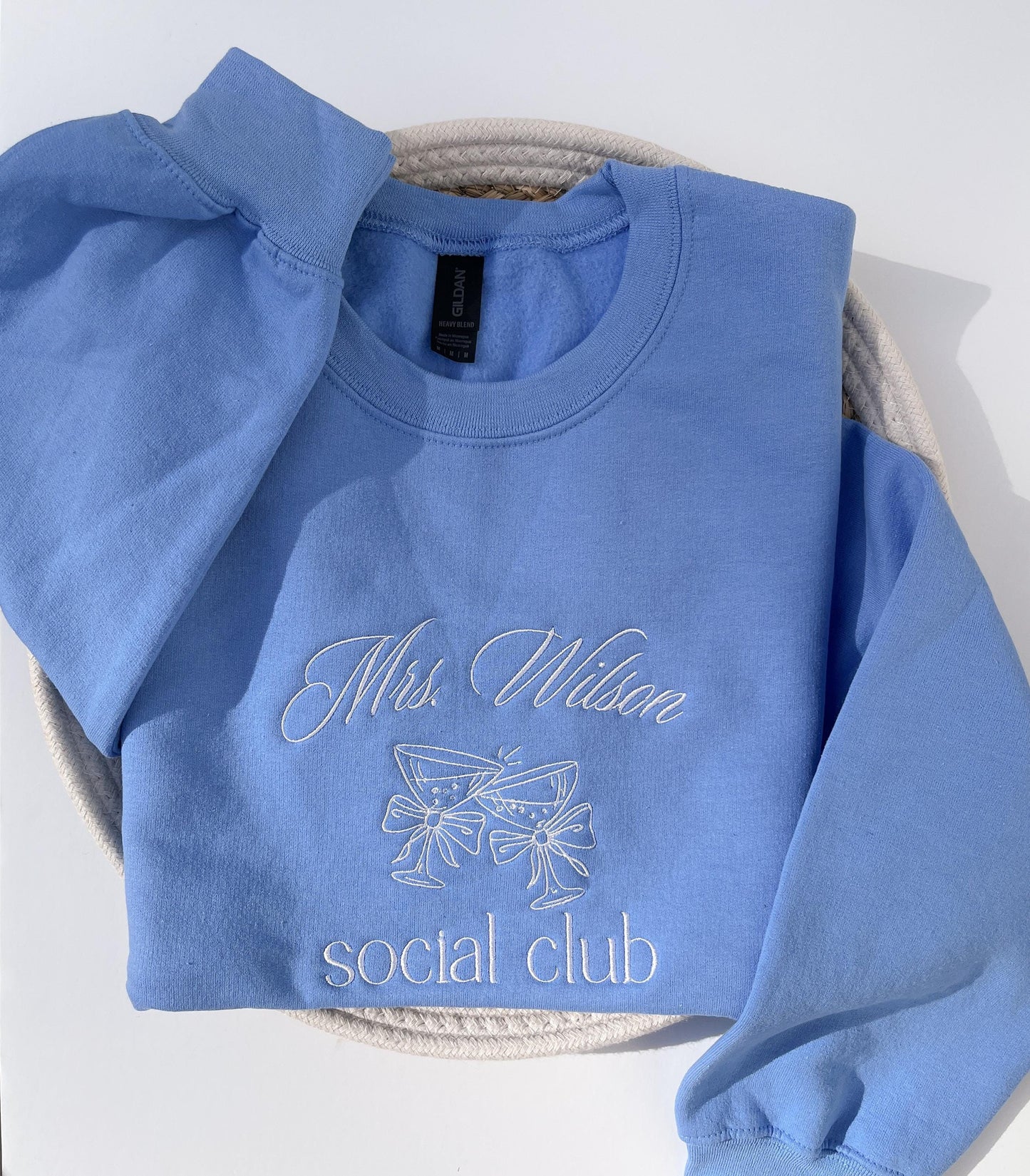Custom Embroidered Sweatshirt Mrs Sweatshirt Personalized Bridal Crewneck Bride Gift Bridesmaids Gift Mother of Bride Gift Maid of Honor Top