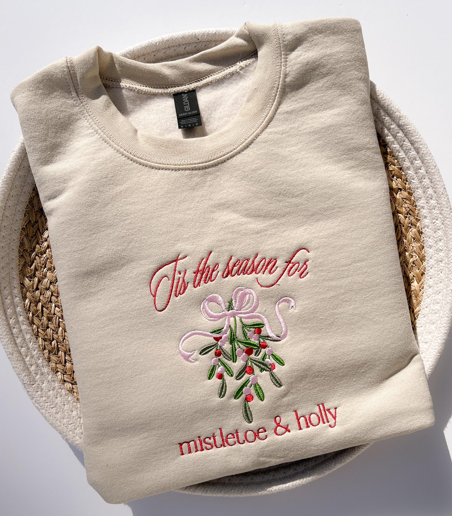 Mistletoe Embroidered Christmas Crewneck Sweatshirt Christmas Mistletoe Holiday Sweatshirt Merry Christmas Shirt Holiday Shirt Gift Xmas