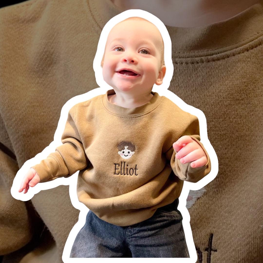 Embroidery Custom Baby Name Sweatshirt Custom Text Toddler Sweatshirt Custom Name Kid SweatshirtToddler Shirt Baby Sweatshirt Customizable