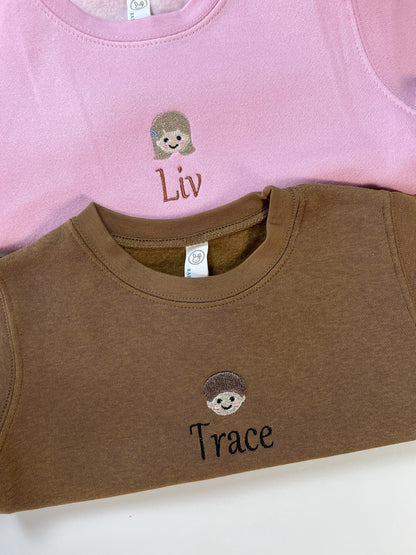 Embroidery Custom Baby Name Sweatshirt Custom Text Toddler Sweatshirt Custom Name Kid SweatshirtToddler Shirt Baby Sweatshirt Customizable