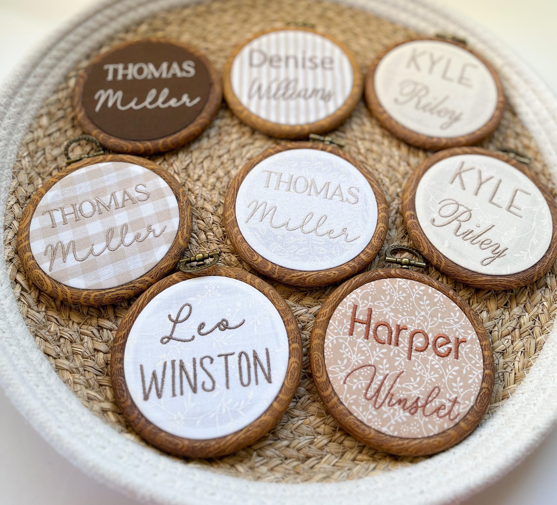 Personalized Baby Name Announcement Sign Gingham Nursery Decor Neutral Nursery Decor Brown Aesthetic Nursery