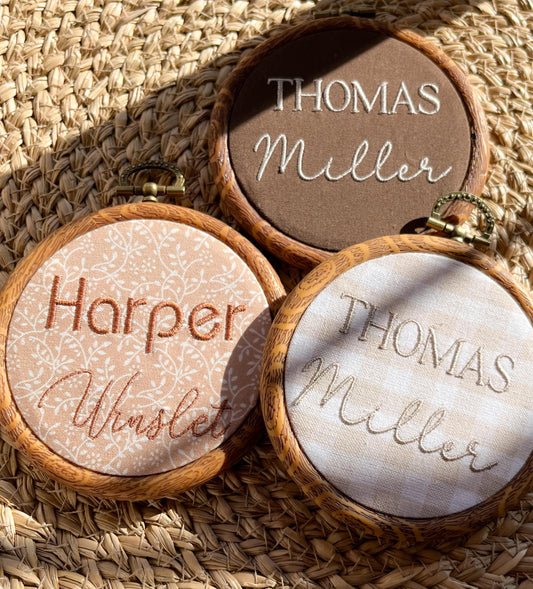 Personalized Baby Name Announcement Sign Gingham Nursery Decor Neutral Nursery Decor Brown Aesthetic Nursery