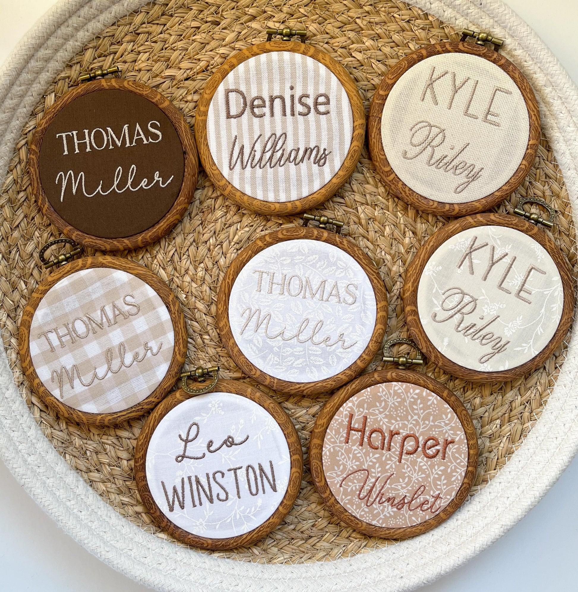 Personalized Baby Name Announcement Sign Gingham Nursery Decor Neutral Nursery Decor Brown Aesthetic Nursery