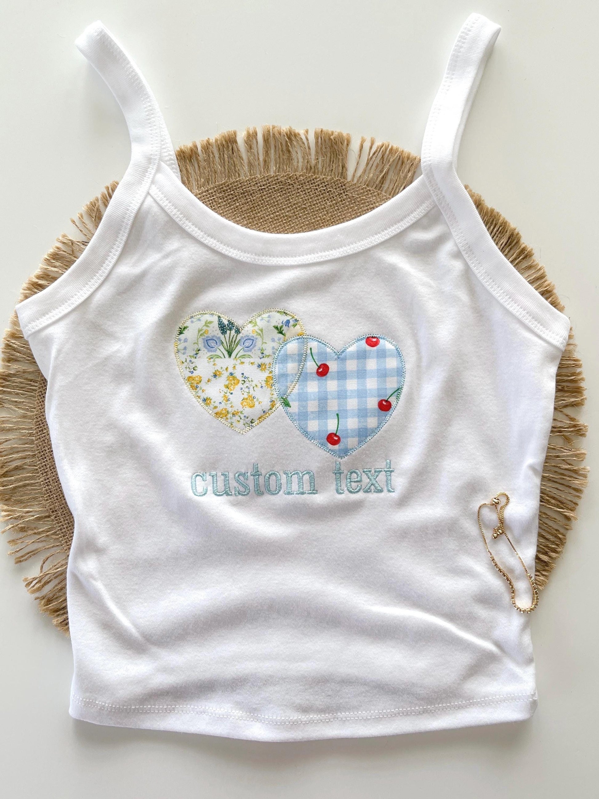 College Heart Patchwork Tank Custom Gift Senior Football Games College Merch Embroider Patchwork Tank Top Custom College Tank Sorority Tank