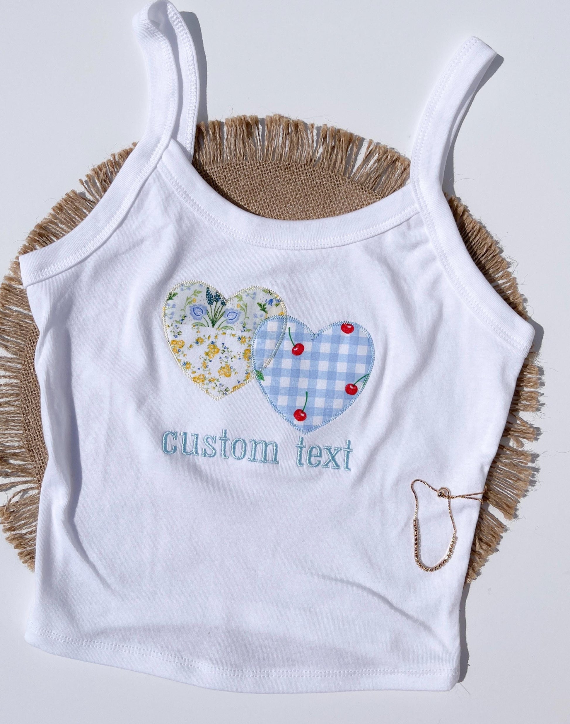 College Heart Patchwork Tank Custom Gift Senior Football Games College Merch Embroider Patchwork Tank Top Custom College Tank Sorority Tank