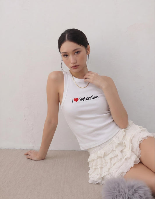 Custom Racerback Tank Top Personalized Women Ribbed Racer Top Custom Tank Top Bridal Party Custom Y2K Top Embroidery Custom Embroidered Tank