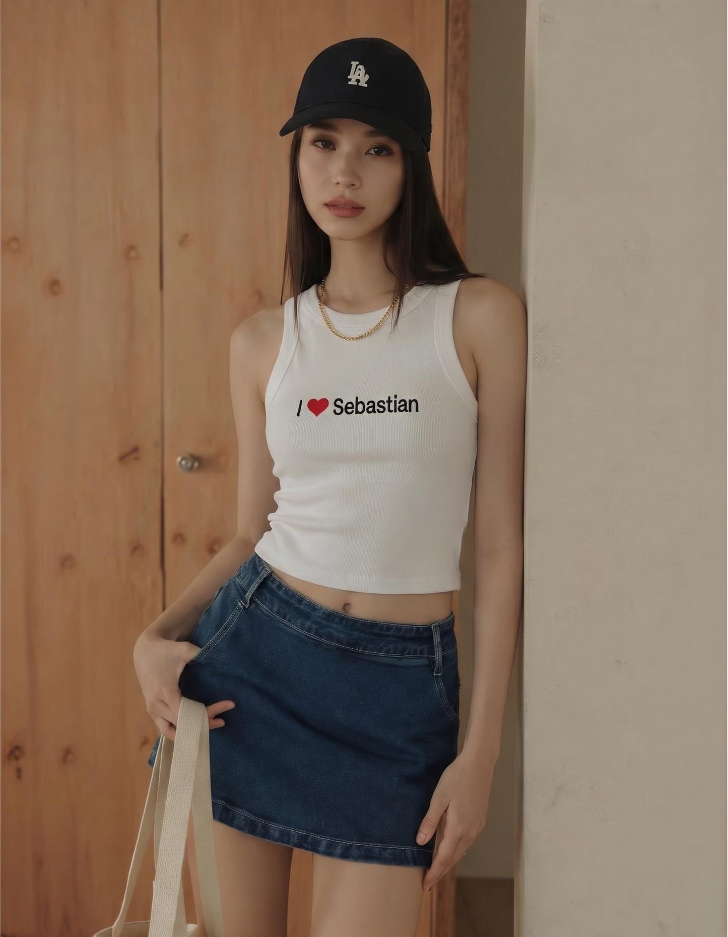 Custom I <3 BF Name Tank Top Personalized I Heart Boyfriend Name Shirt Embroidered Baby Tee Y2K Style Custom Girlfriend Gift Top Name Tank